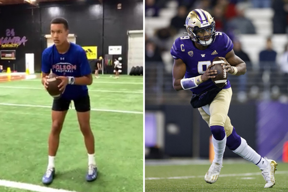Quarterback pledge Austin Mack (l) of the Washington Huskies announced on Tuesday night that he will be joining the Huskies a year early to play for the team this fall.