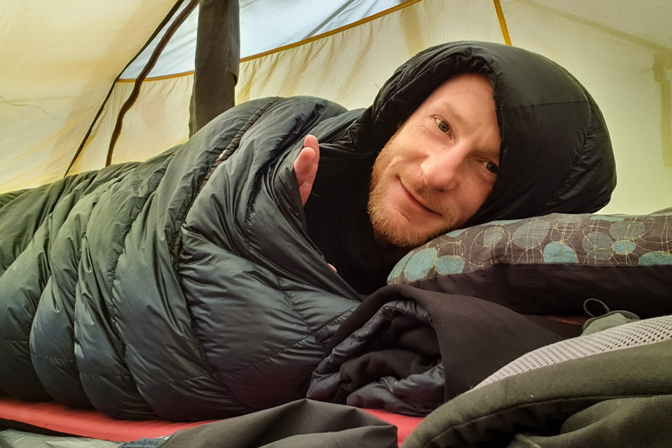 Verzichtet gern auf Bequemlichkeit: Fast jede Nacht schlief Enno Seifried in seinem Zelt.