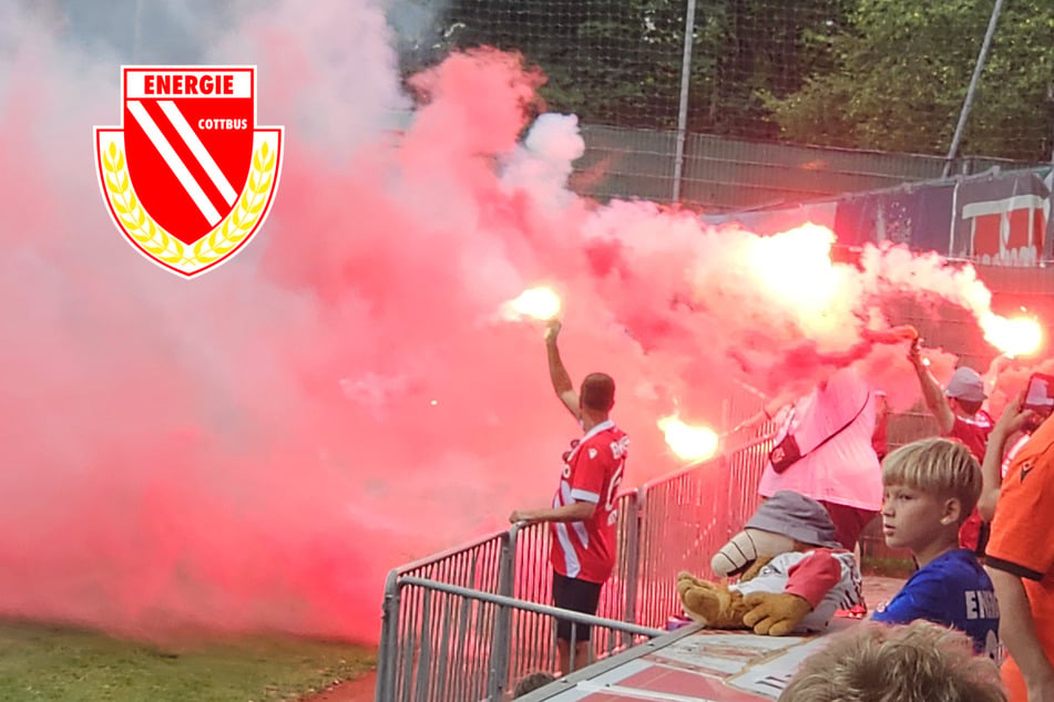 Energie Cottbus im Trainingslager: FCE-Fans zünden Pyro beim Test