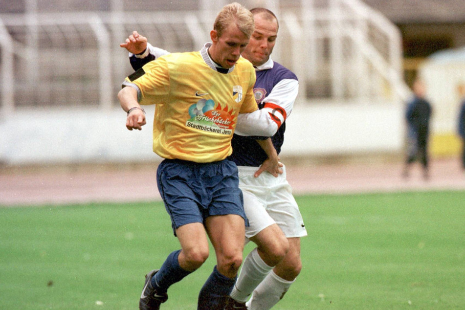 Ronny Thielemann (49, r.) absolvierte in den 90er-Jahren 177 Spiele für Aue.