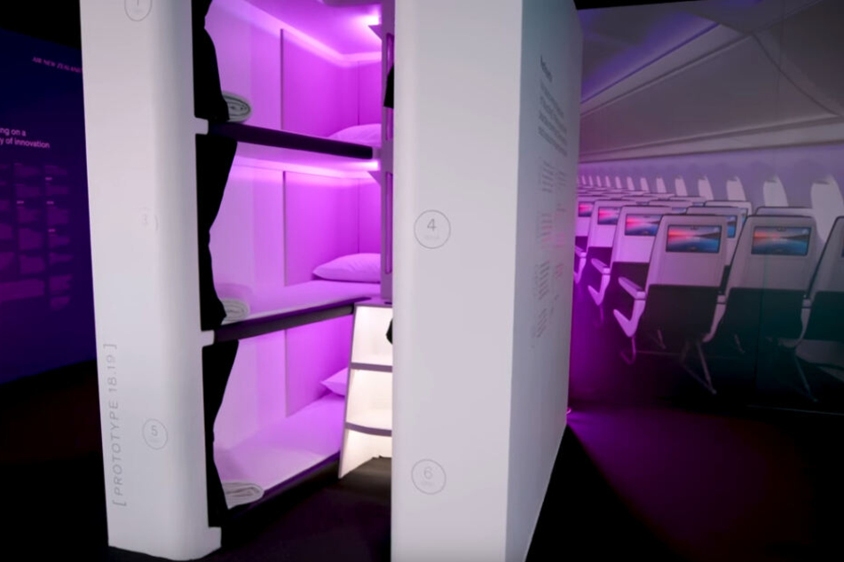 So sollen die Schlafkabinen an Bord der Air New Zealand aussehen.