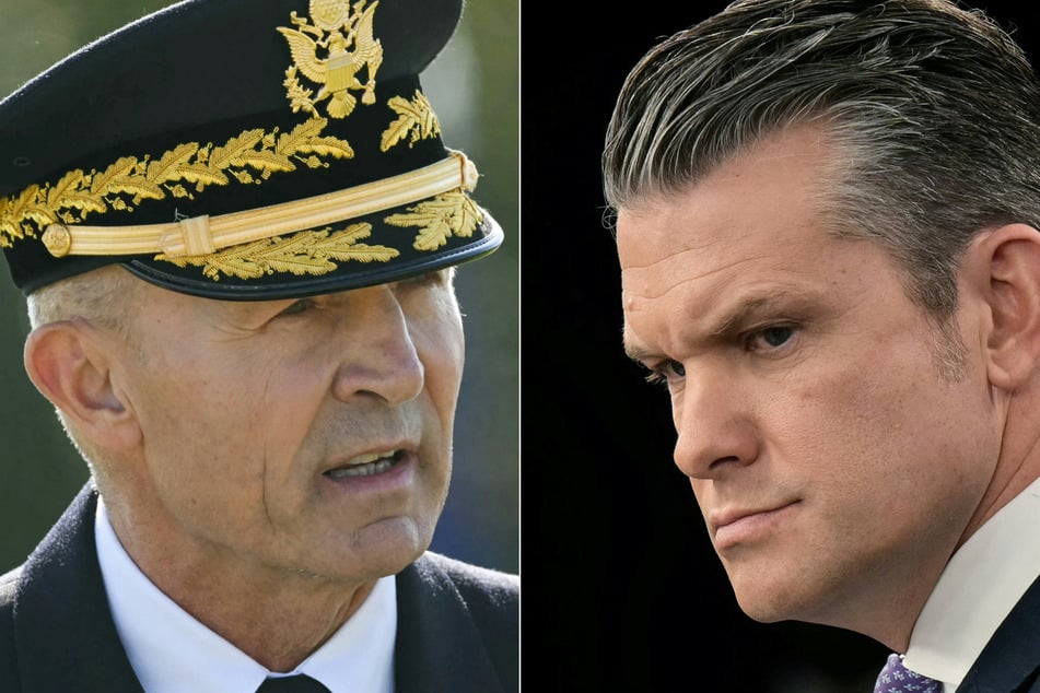 Secretary of Defense Pete Hegseth (r.) has reportedly asked General Randy George, the chief of staff of the US Army, to step down.