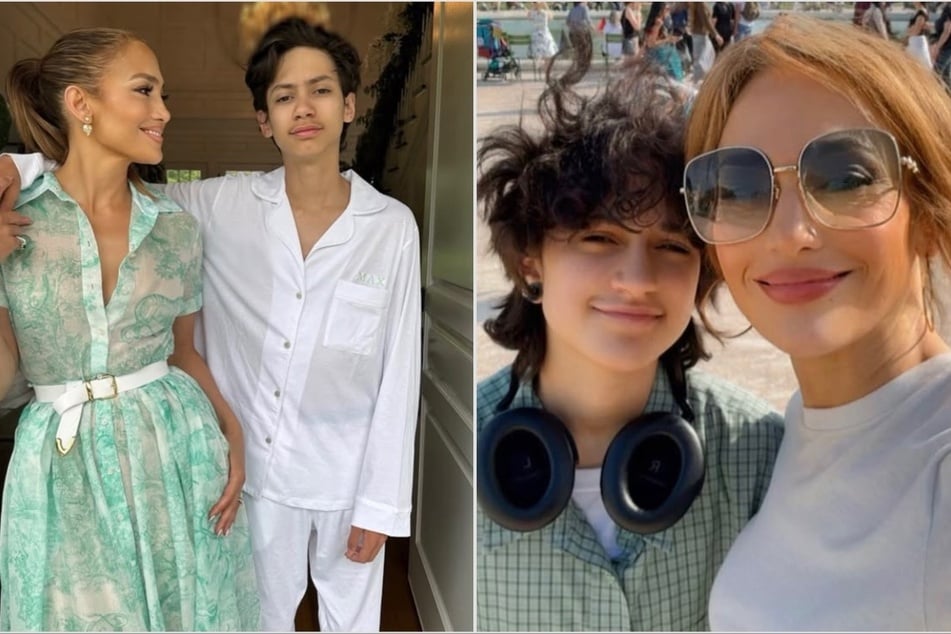 Jennifer Lopez says she promised her twins Max (center l.) and Emme (center r.) that she would "come out stronger" after splitting from Ben Affleck.