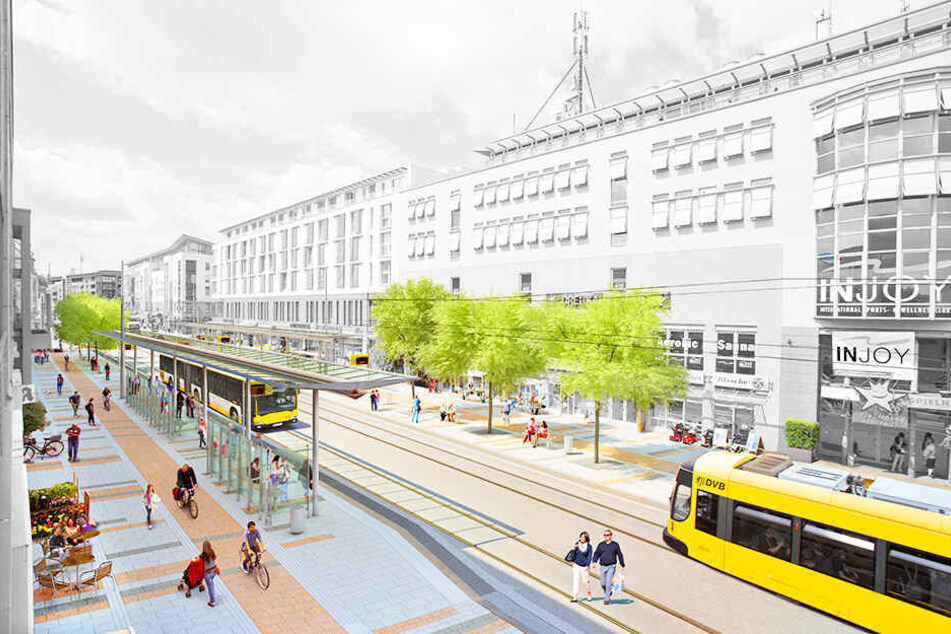 So soll die neue Haltestelle samt Boulevard ab Herbst aussehen.