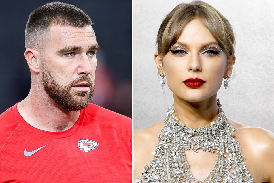 Taylor Swift (r.) packed on the PDA with Travis Kelce in new photos taken during their recent trip to the Bahamas.