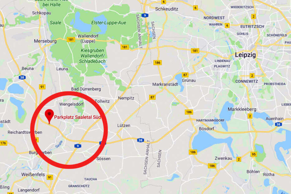 Am Rastplatz "Saaletal Süd" in Schkortleben vergaß der Mann seine Frau.