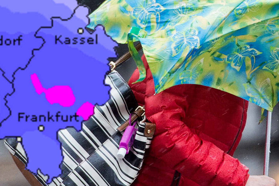 Wetteronline.de (Grafik) sagt für ganz Hessen starke Regenfälle voraus.