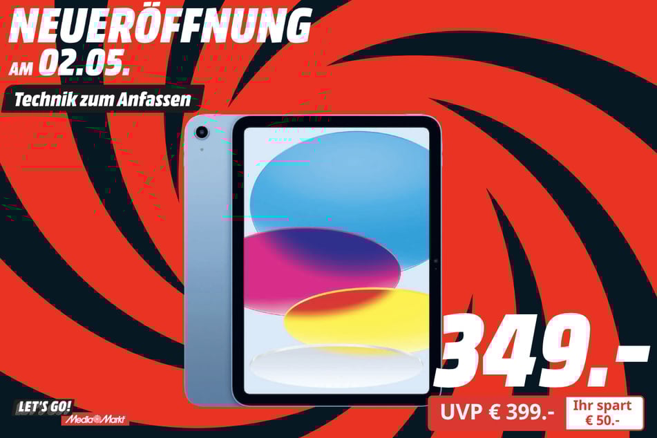 Apple iPad für 349 statt 399 Euro.