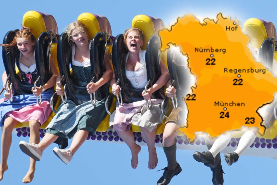 Am Sonntag können sich die Oktoberfestbesucher auf sonniges Wetter freuen. (Bildmontage)