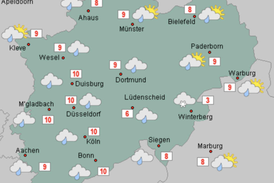 Am Wochenende machen sich in NRW Regenwolken breit. Die Sonne kommt hingegen - wenn überhaupt - nur kurz zum Vorschein.