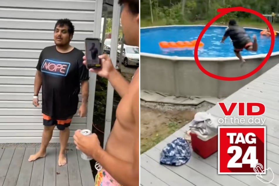 Today's Viral Video of the Day features a guy who hilariously slammed into the side of a pool on TikTok.