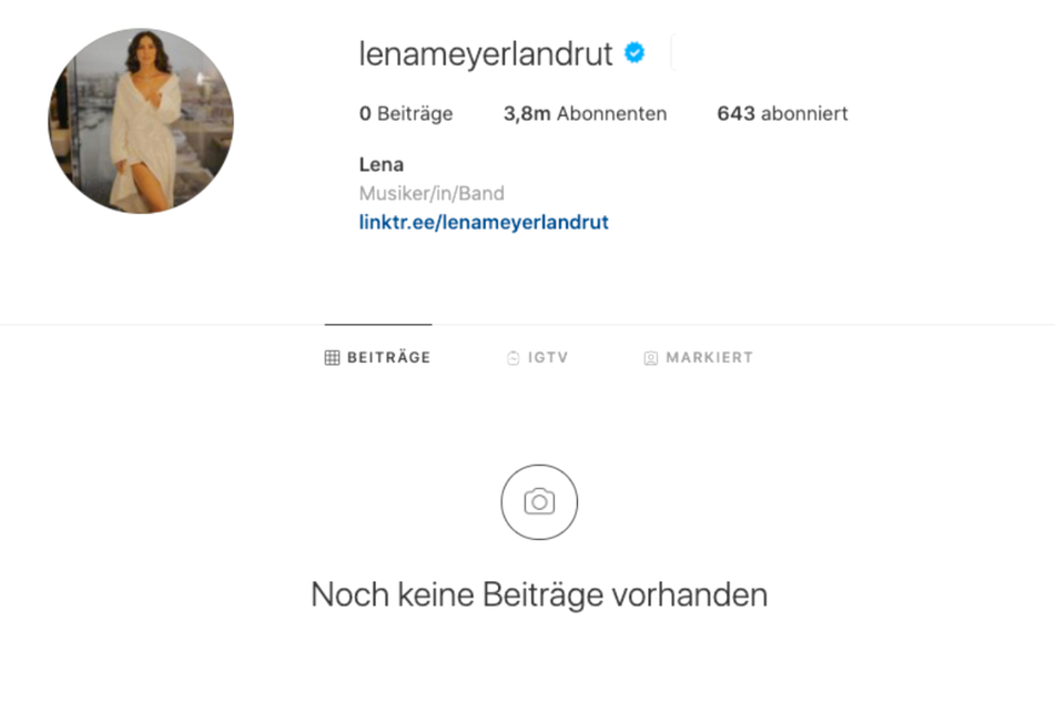 Auf Lenas Instagram-Account herrscht plötzlich gähnende Leere.