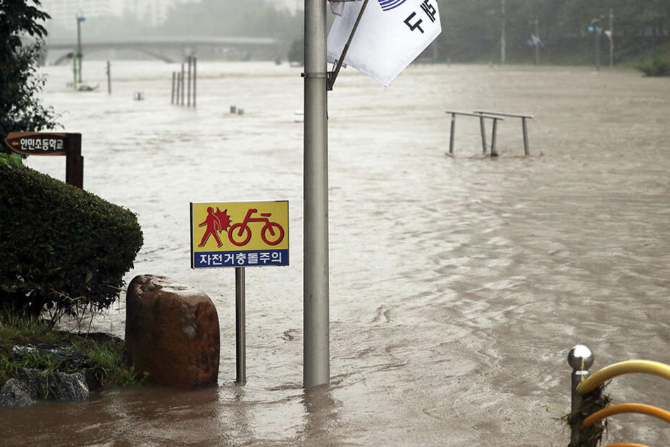 Taifun Danas hat auch Südkorea heimgesucht. Hier ein Foto aus Busan.