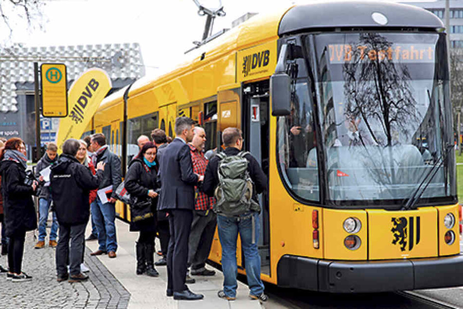 Im Rahmen einer Testfahrt stellten die DVB am Montag die neue Technik vor.