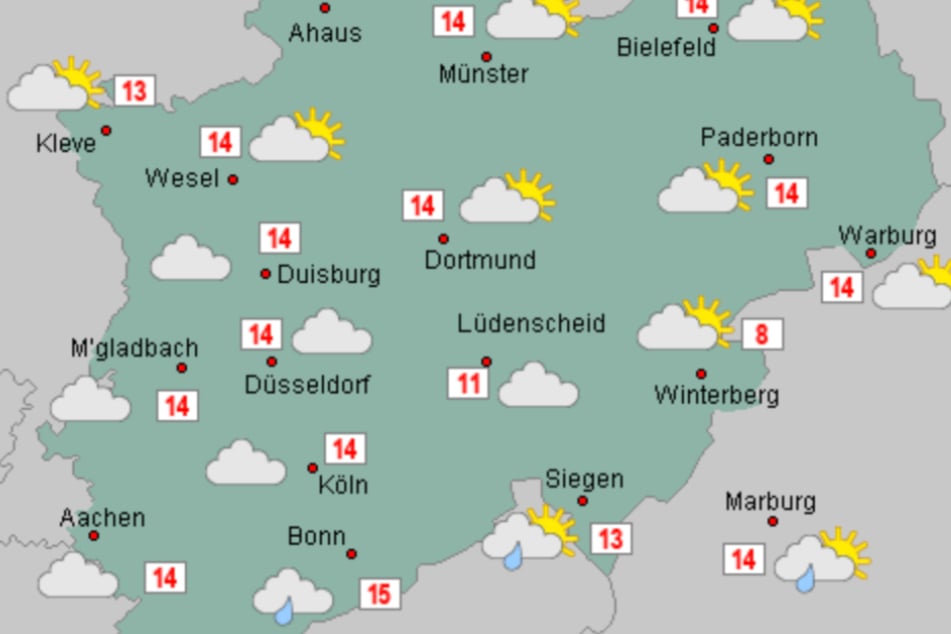 Das Wetter in Nordrhein-Westfalen wird an diesem Wochenende herbstlich.