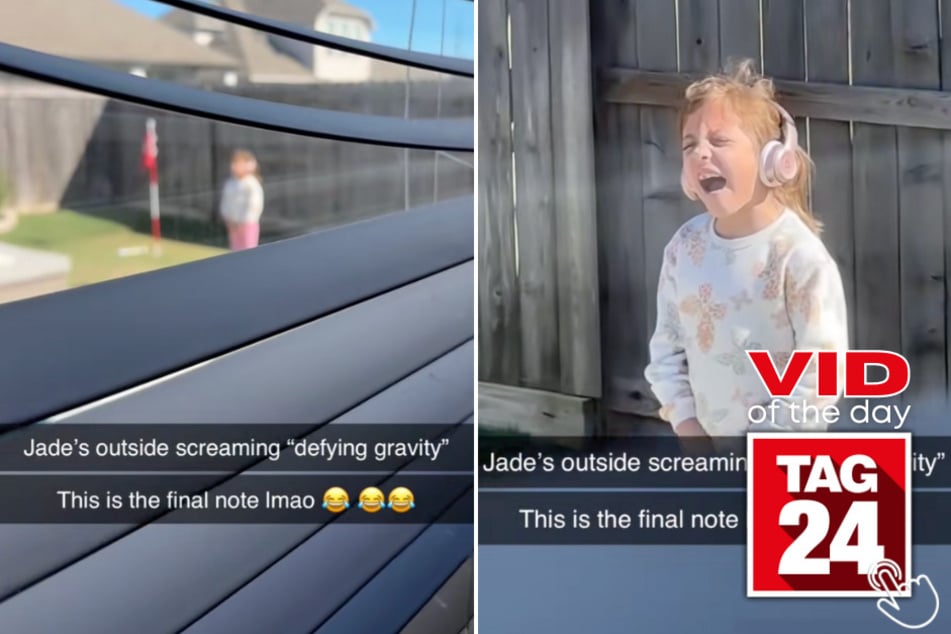 Hailey's daughter Jade channels her inner Elphaba while singing Defying Gravity in the backyard like nobody's watching!