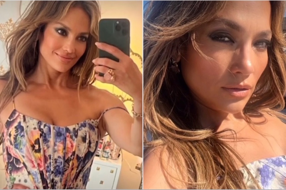 Jennifer Lopez showed off her curvy figure in a thong bikini during a promo shoot in Italy for her Delola cocktail line.