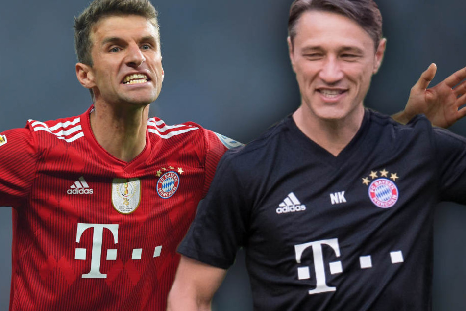Thomas Müller (l.) und Niko Kovac (r.) treffen mit dem FC Bayern München auf Benfica Lissabon.