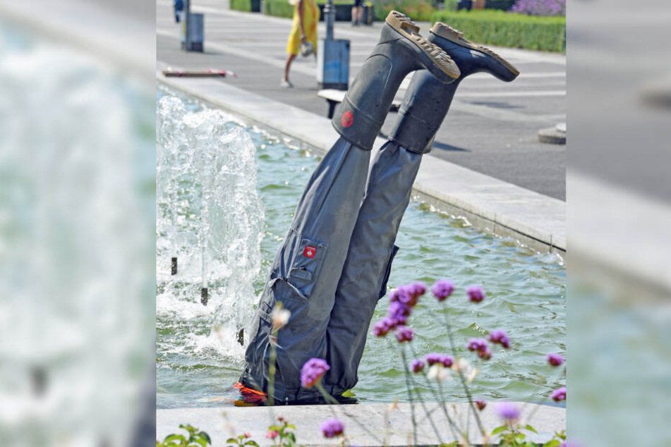 Das Kunstwerk "Spring-Brunnen".