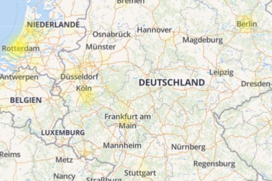 Die Karte zeigt (gelbe Punkte), in welchen größeren Städten vermehrt Probleme auftreten.