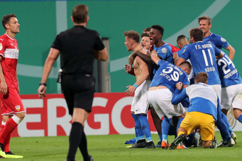 Im August 2018 verloren die Stuttgarter die Partie gegen Rostock.