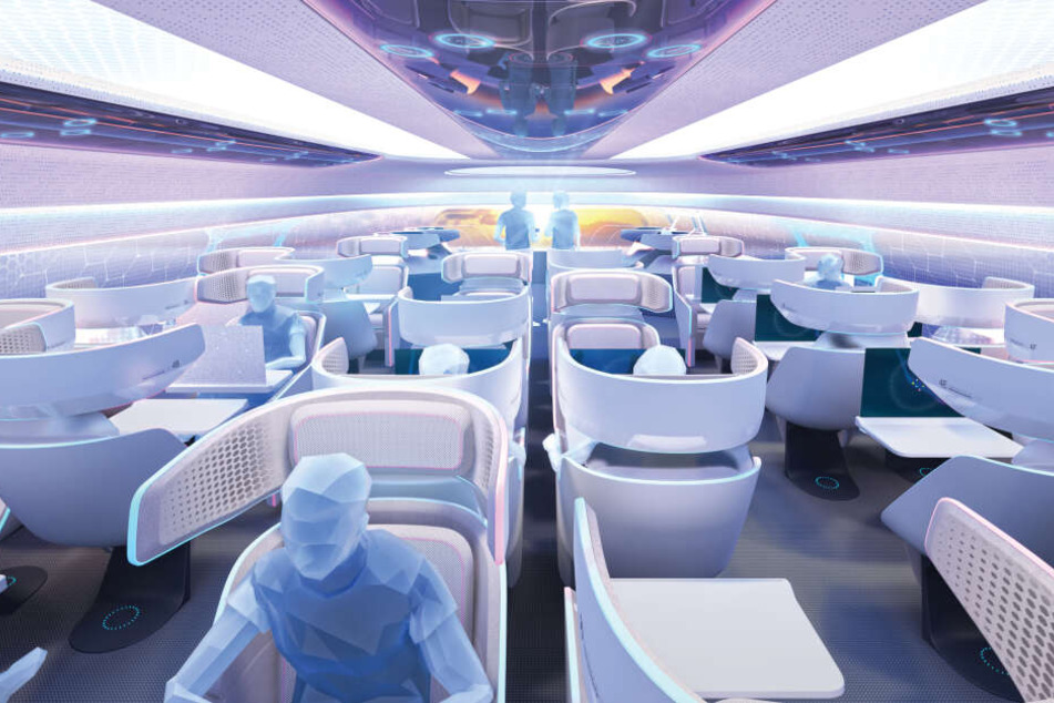 Flugzeugbauer Airbus zeigt, wie eine Flugzeugkabine im Jahr 2030 aussehen könnte.