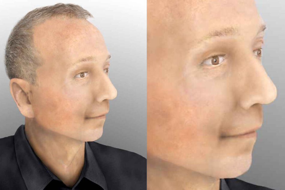 Das Phantombild der Polizei zeigt den Toten im Profil.
