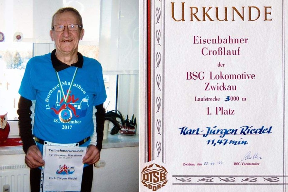 Zahlreiche Urkunden hat er schon bekommen.
