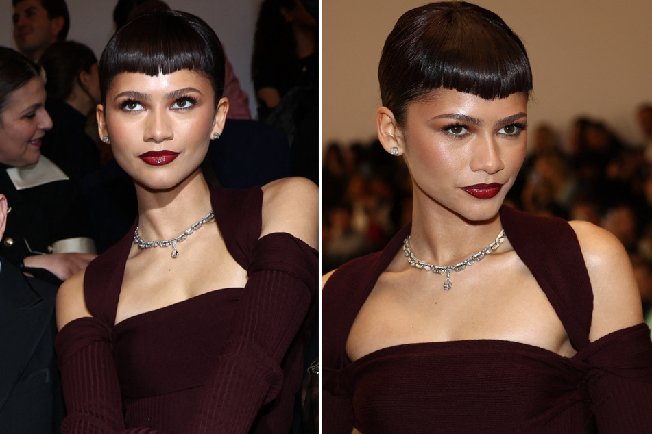 Zendaya wowed with an Old Hollywood-inspired look at Thursday's Fendi Haute Couture show in Paris, France.