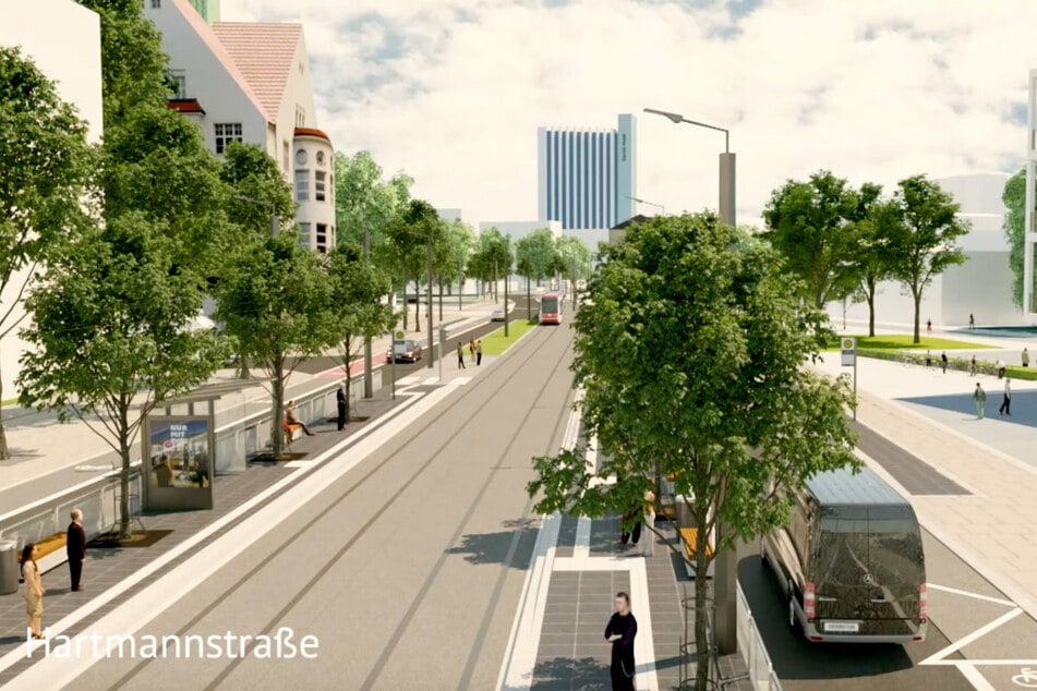 In der Hartmannstraße werden dann zukünftig auch Gleise verlaufen.