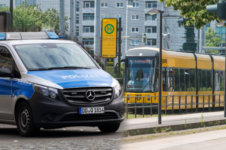 Der 43-Jährige stieg, nachdem er den Hitlergruß gezeigt und verfassungswidrige Parolen von sich gegeben hatte, am Straßburger Platz aus. (Bildmontage)