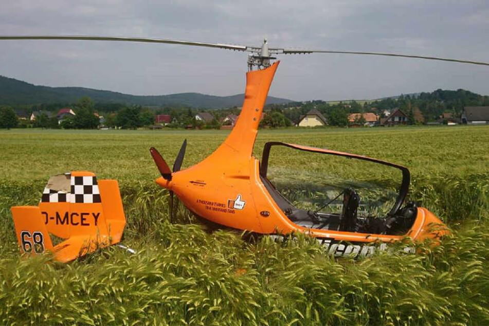Ein von der Polizeidirektion Görlitz veröffentlichtes Foto des Hubschraubers.