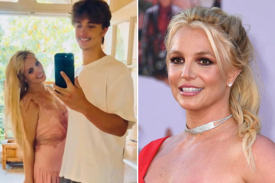 Britney Spears (r.) enjoyed a special Christmas with her younger son, Jayden James.