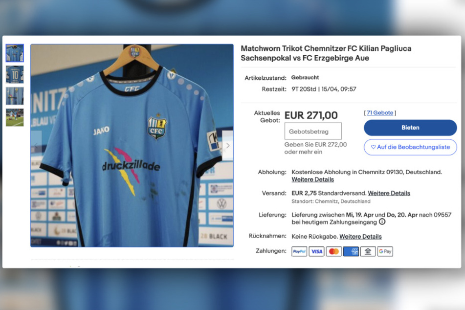 Bei eBay lag das Gebot am Mittwochmittag bereits bei 271 Euro.