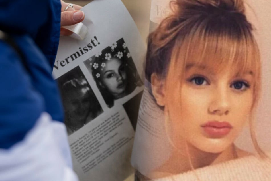 Mit Flugblättern wird nach Rebecca gesucht. (Bildmontage)