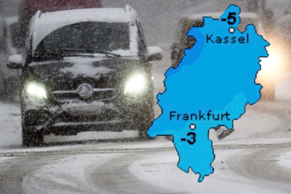Die Nacht zu Sonntag wird durchgehend frostig, wie der Deutsche Wetterdienst (DWD) und Wetteronline.de (Grafik) vorhersagen. Autofahrer müssen sich auf Schnee und gefrierenden Regen einstellen.