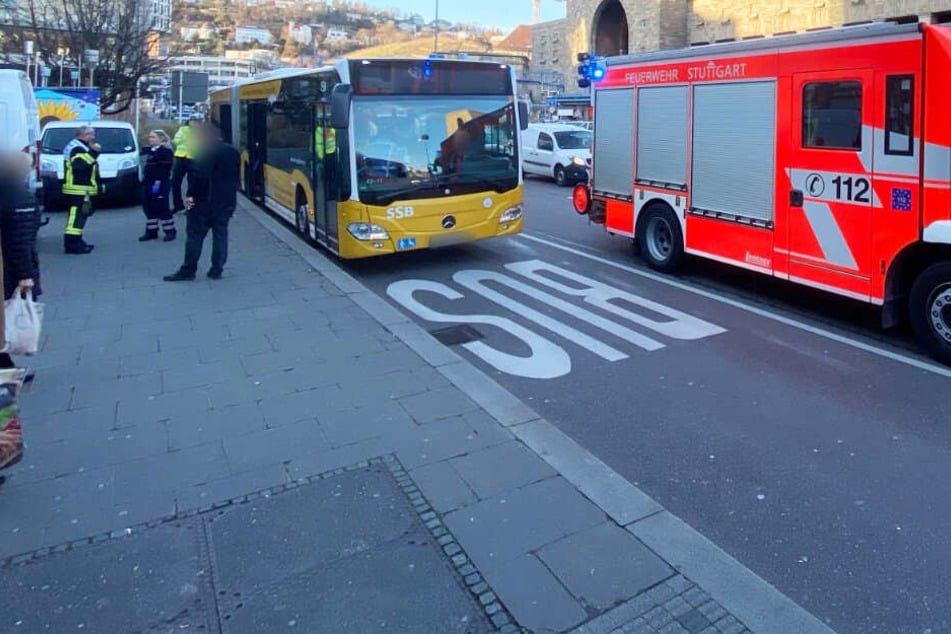 Ein Blick auf den Bus, der am Unfall beteiligt war.