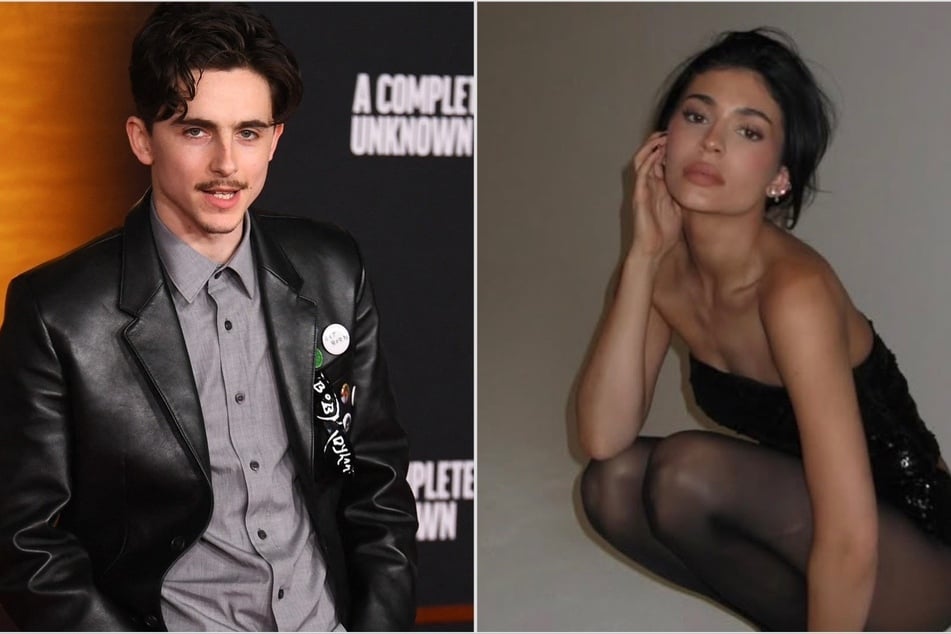 Kylie Jenner and Timothée Chalamet (l.) got handsy while attending the afterparty for A Complete Unknown.