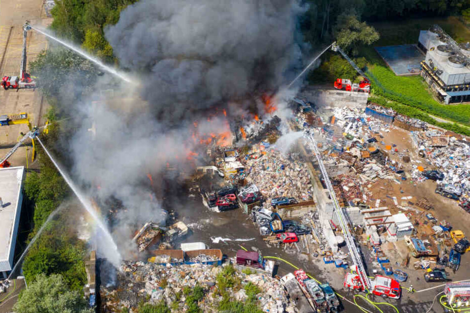 Die Brandstelle aus der Luft.