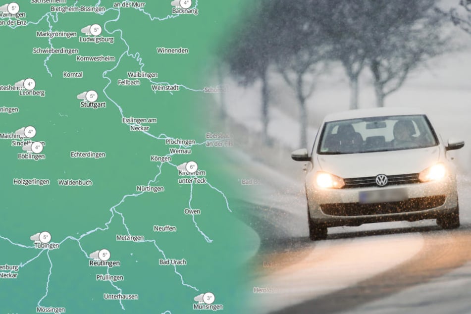 Der Sonntag hat in Baden-Württemberg teils mit Schnee begonnen. (Fotomontage/Symbolbild)
