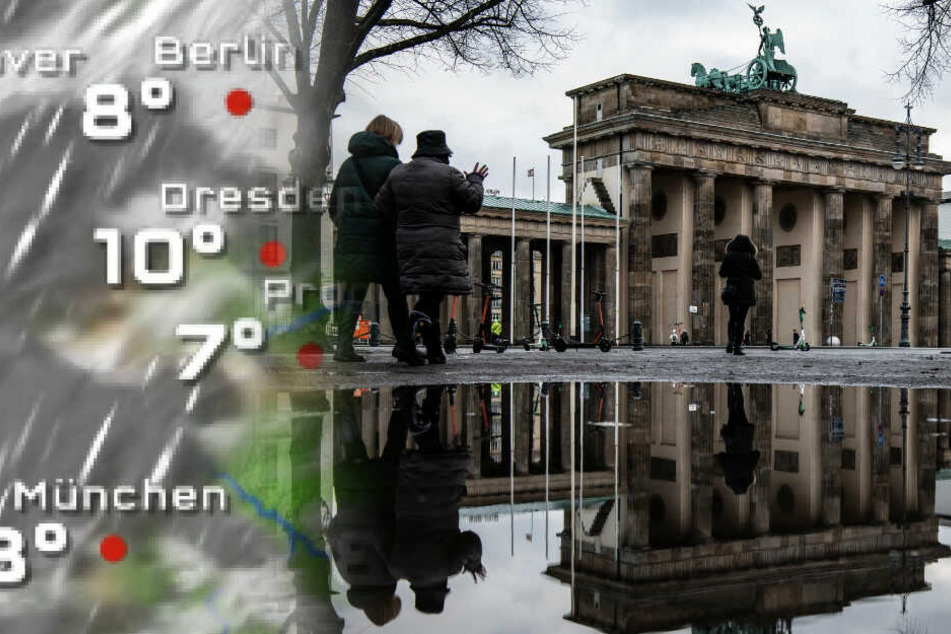 Die nächsten Tage in Berlin werden regnerisch. (Bildmontage)
