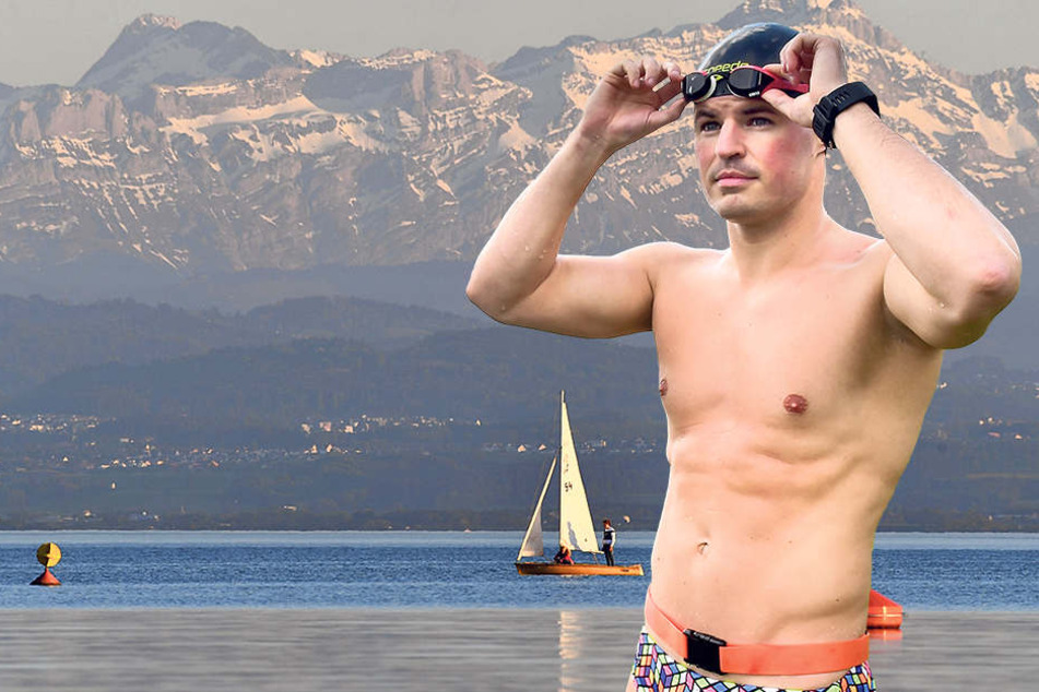 Auch den Bodensee will der
Hobby-Schwimmer durchqueren.