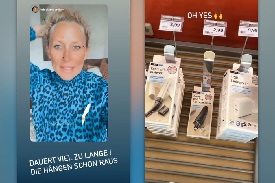 Auf der Suche nach einem Nasen- und Ohrhaartrimmer wird Evelyn Burdecki (32) fündig, doch ihre Visagistin Krissi van der Viven erkennt ein Problem. (Fotomontage)