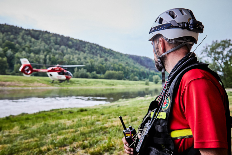 Der Rettungshubschrauber brachte sie ins Dresdner Krankenhaus.