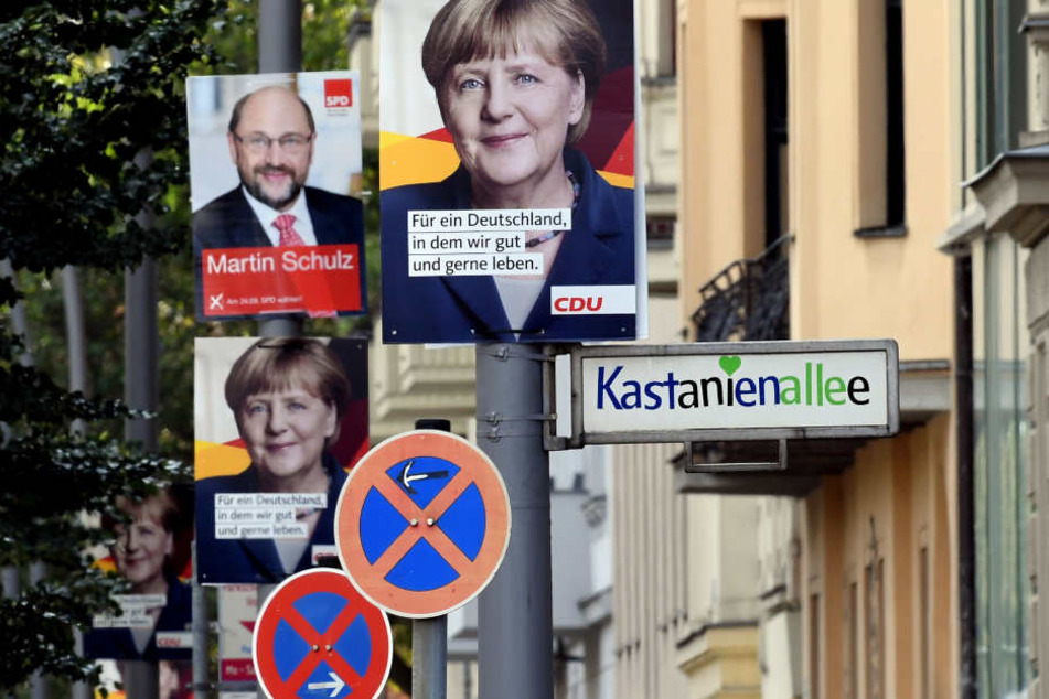 Wahlplakate in Berlin für die Bundestagswahl am 24. September.