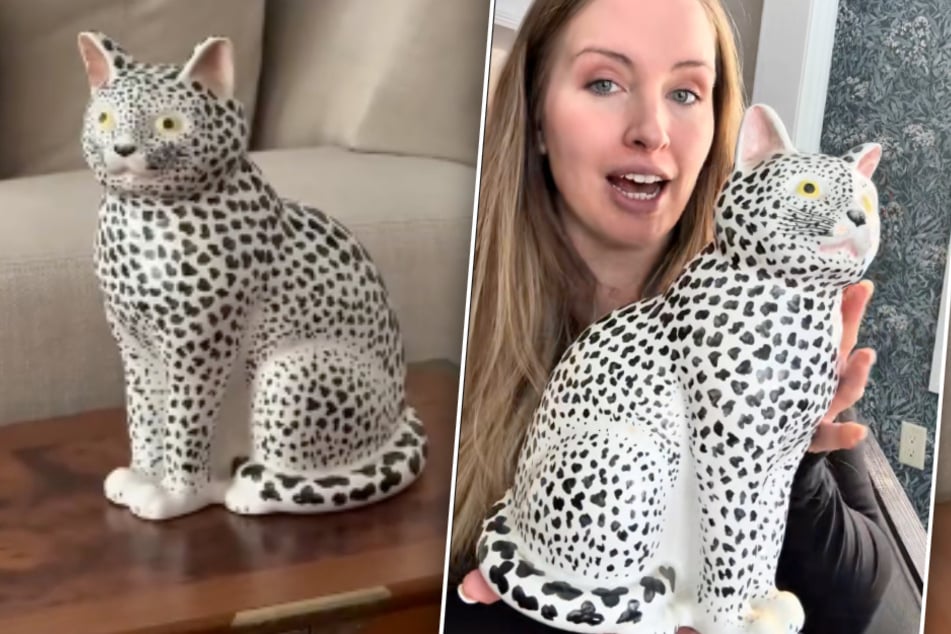 Frau kauft Katzen-Skulptur: Sie ahnt nicht, was sie darauf findet