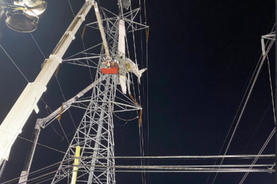 The crash into the transmission lines led to power outages throughout Montgomery County.