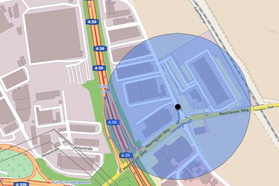 Die A59 muss während der geplanten Entschärfung gesperrt werden.