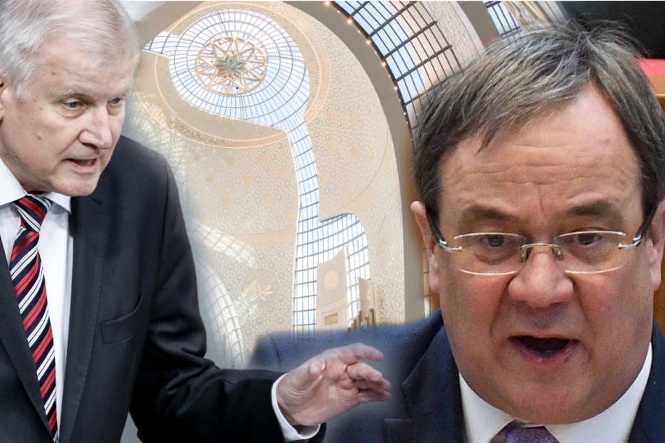 NRW-Ministerpräsident Armin Laschet (57, CDU, re.) hat eine klare Haltung gegenüber Horst Seehofer (68, CSU).(Montage).