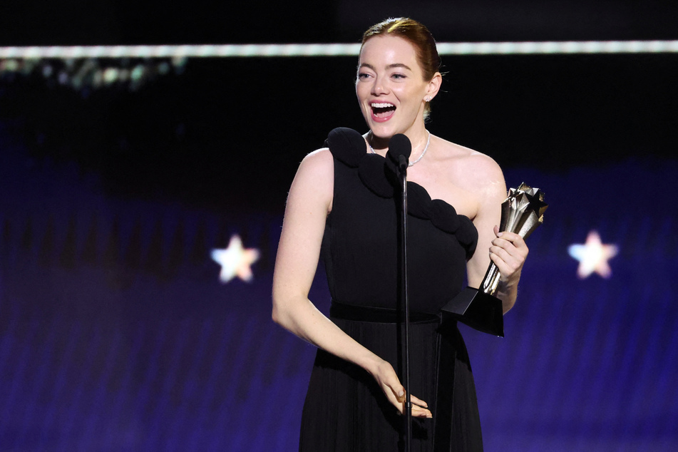 Emma Stone receives the Best Actress Award during the 29th Annual Critics Choice Awards in Santa Monica, California.